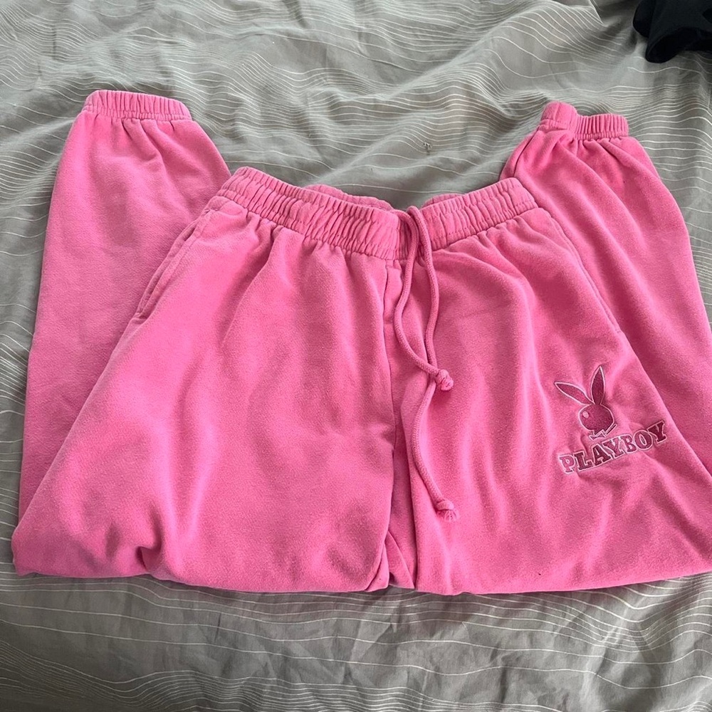 Pink playboy sweatpants